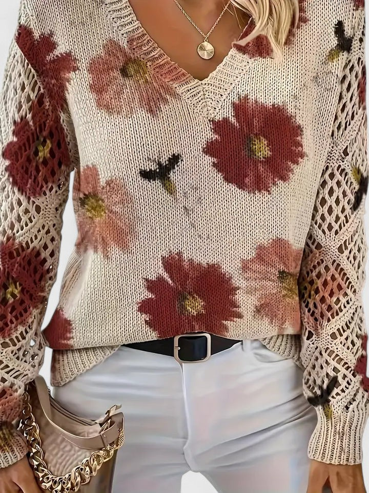 Trista | Elegant Floral Pullover