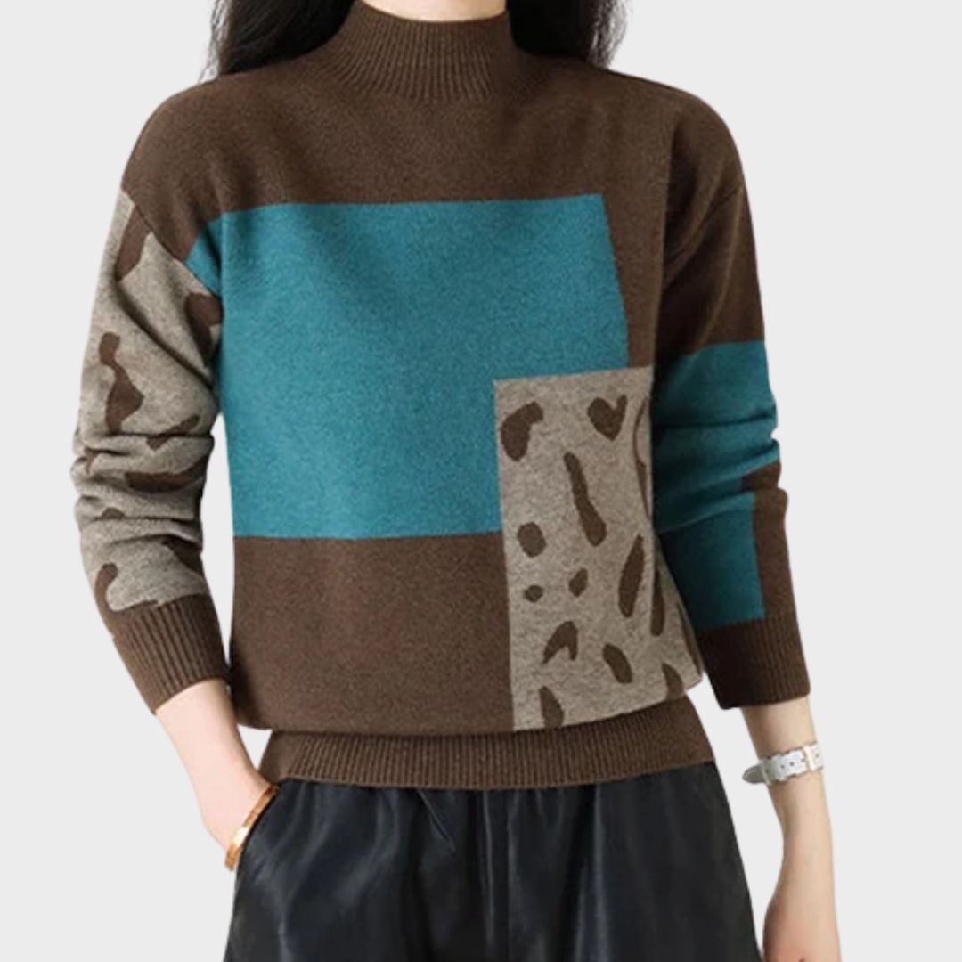 Teresina H. | Comfortable High Collar Sweater