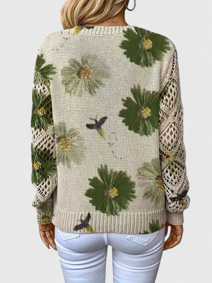 Trista | Elegant Floral Pullover