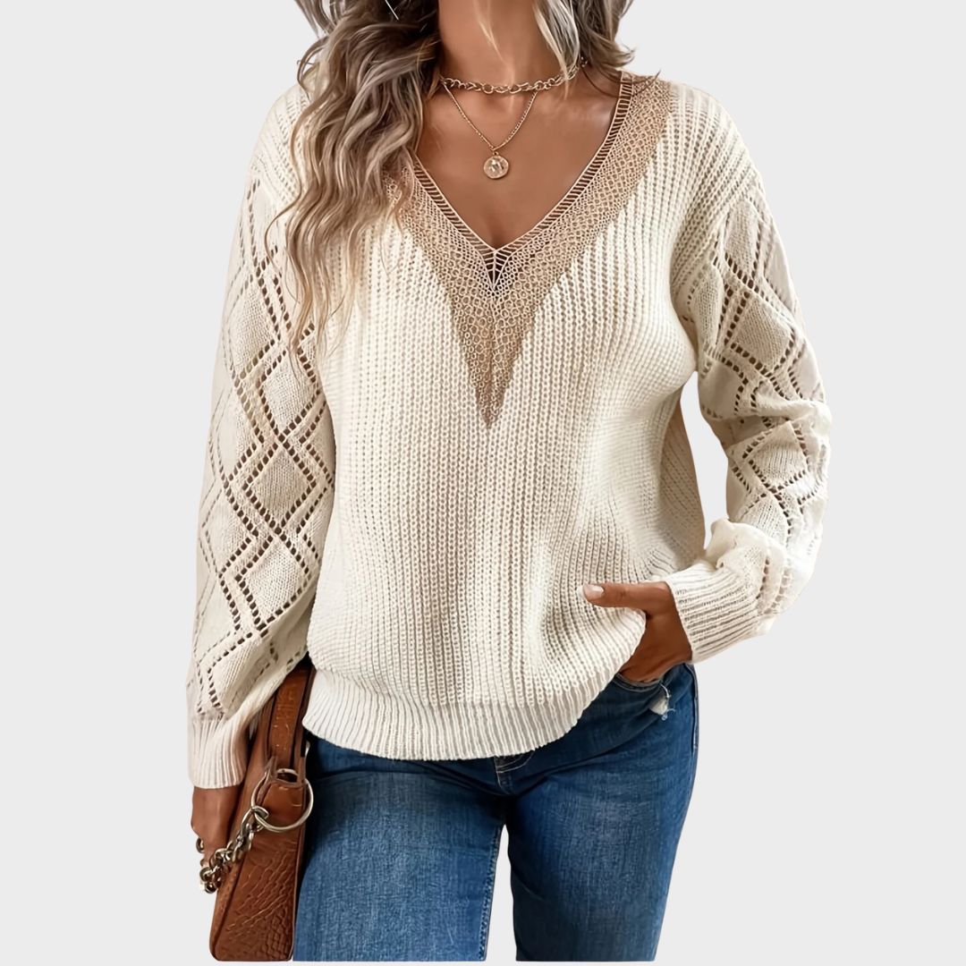 Marley | Solid V Neck Knitted Sweater
