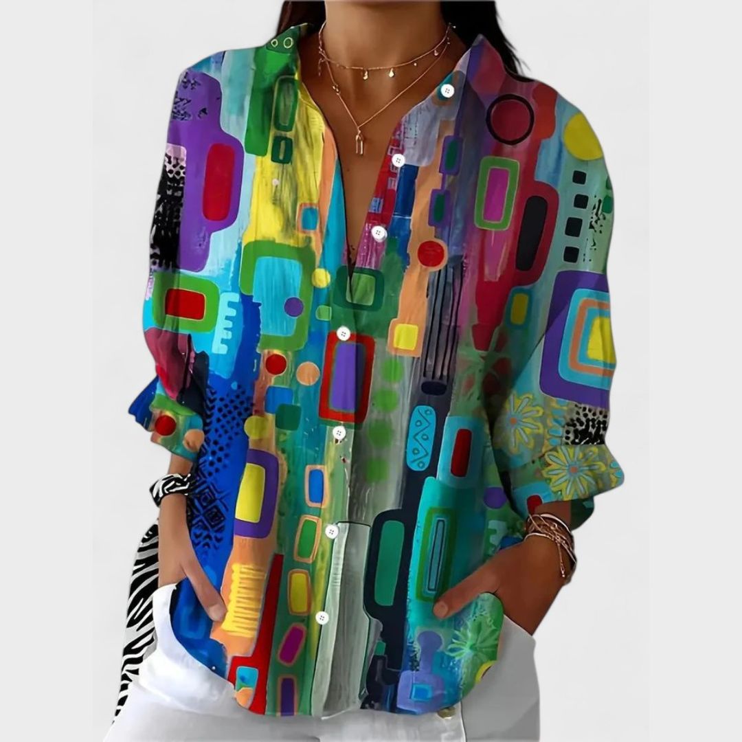 Rose | Elegant Geometric Pattern Blouse