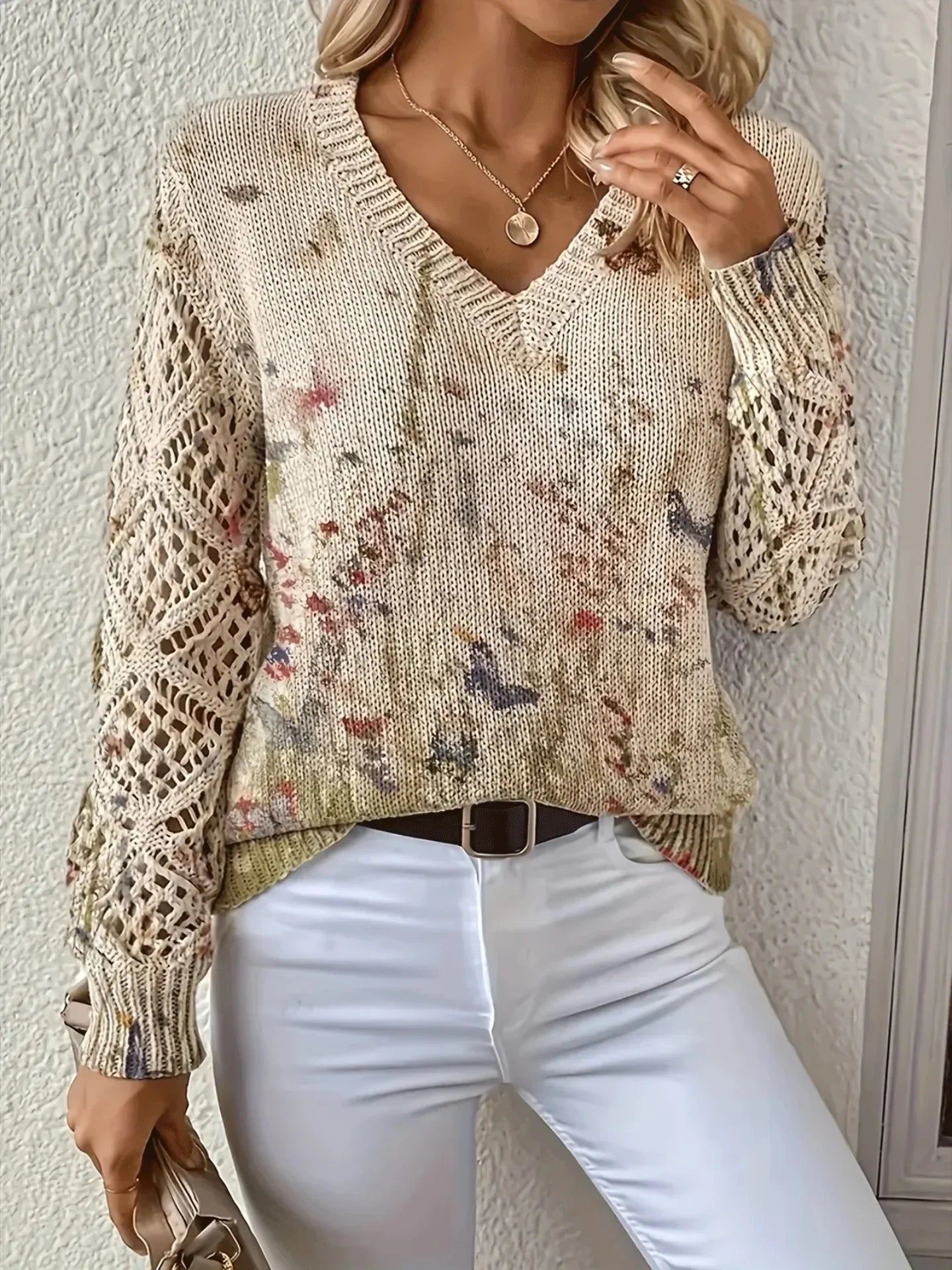 Trista | Elegant Floral Pullover