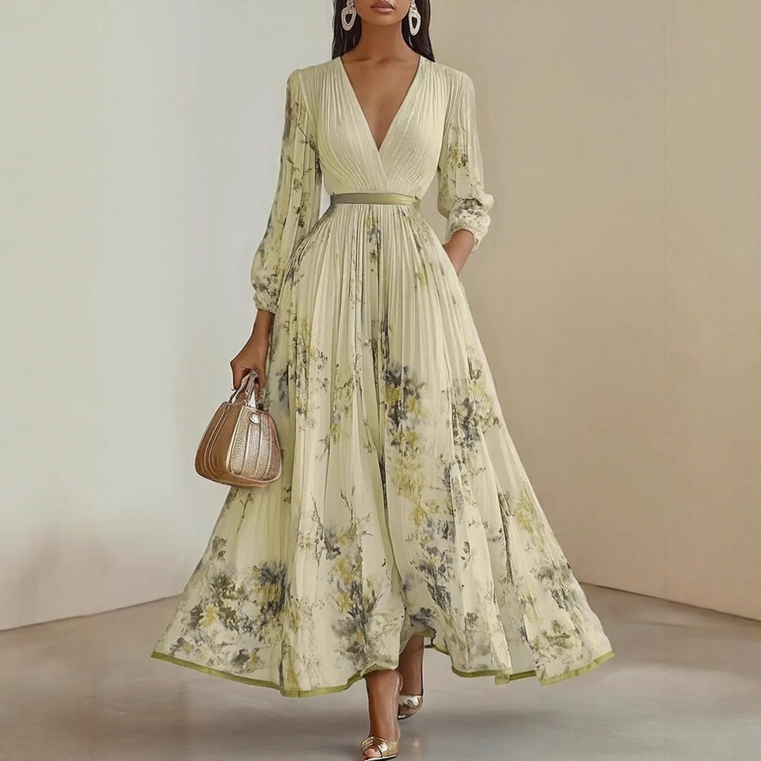 Milano | Elegant Pleated Maxi Dress