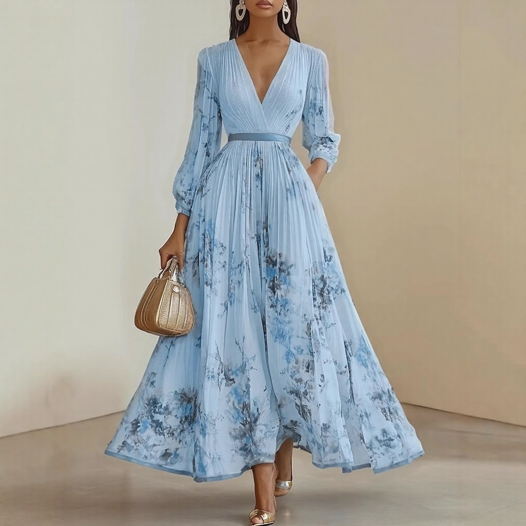 Milano | Elegant Pleated Maxi Dress
