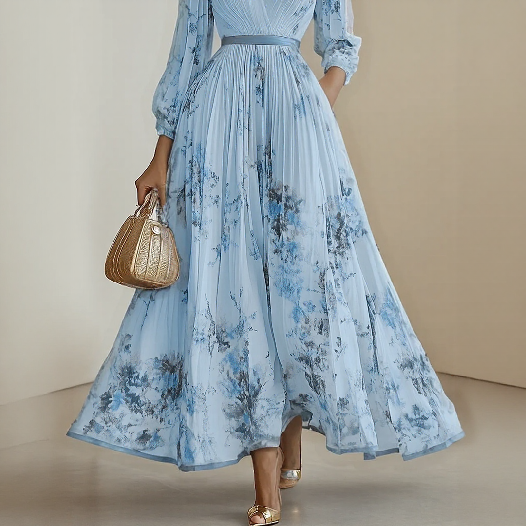 Milano | Elegant Pleated Maxi Dress