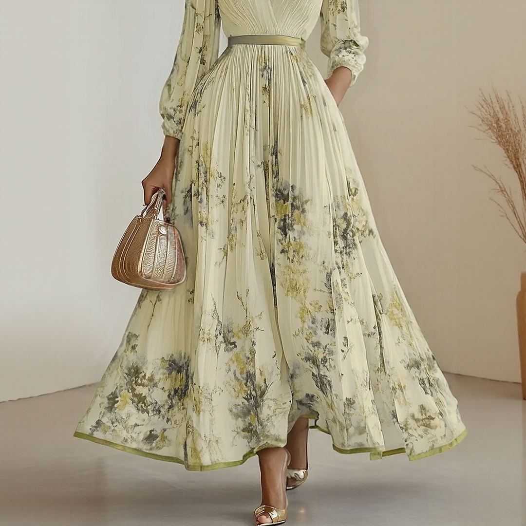 Milano | Elegant Pleated Maxi Dress