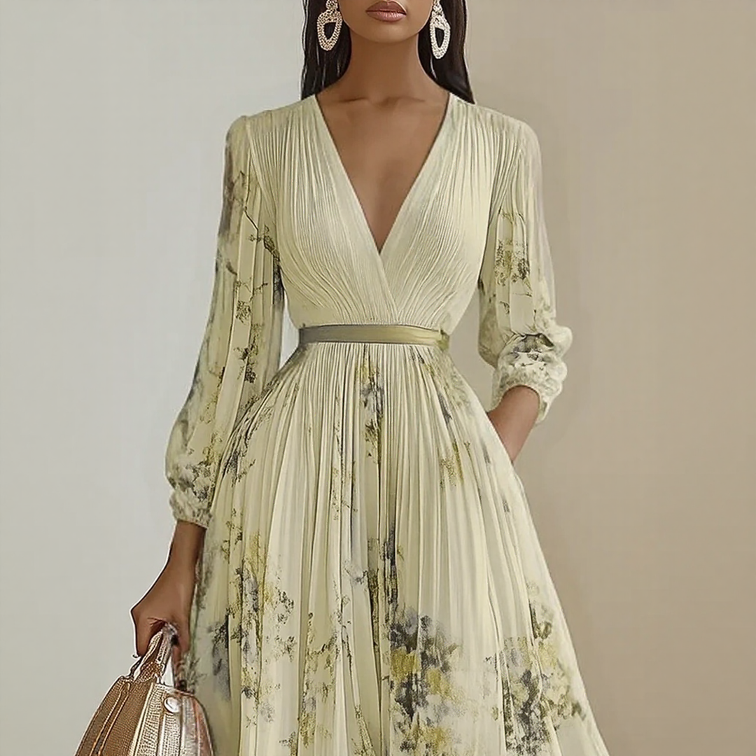Milano | Elegant Pleated Maxi Dress