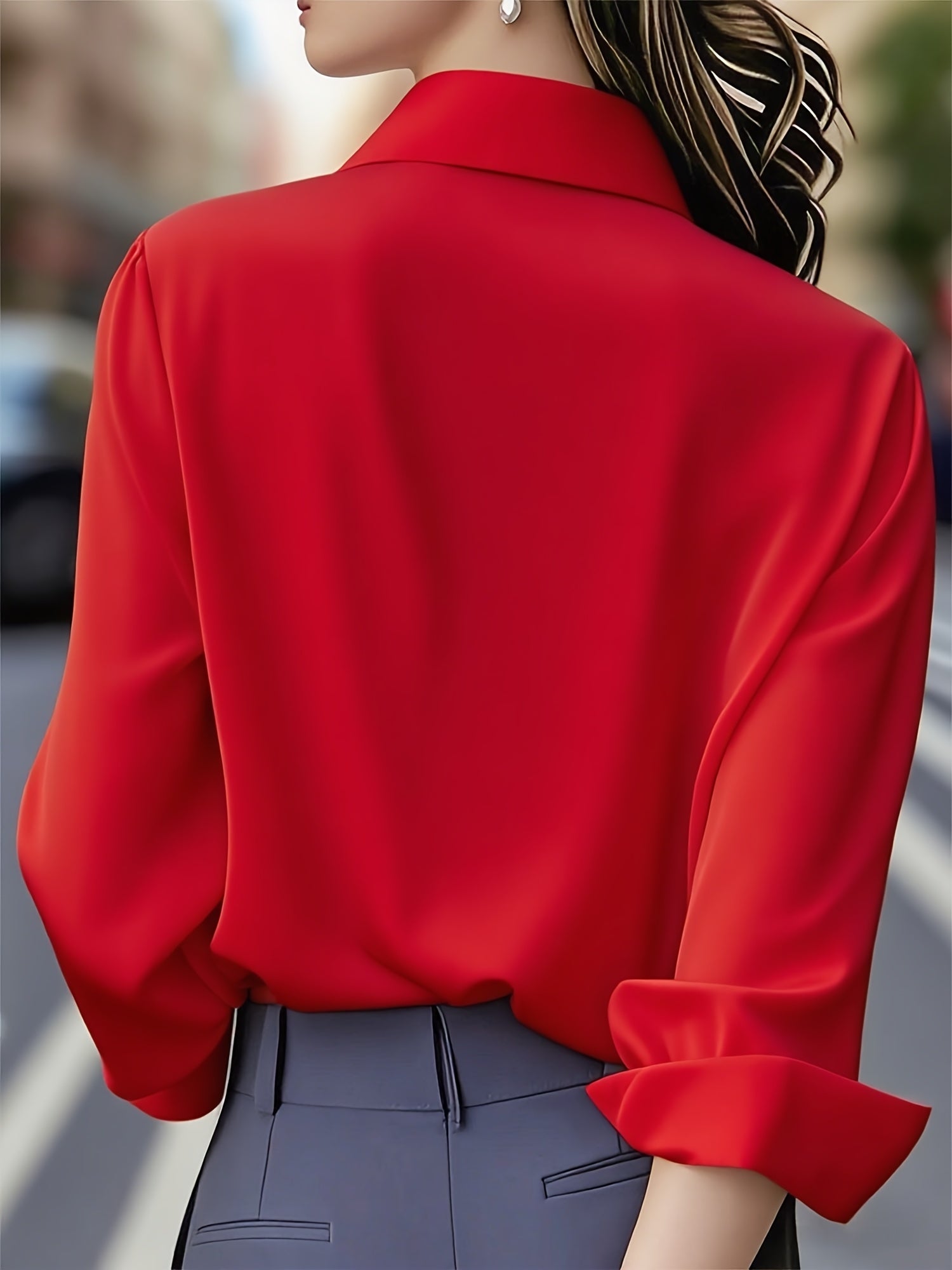 Ellen | Stylish Long-sleeved Blouse With Button Placket