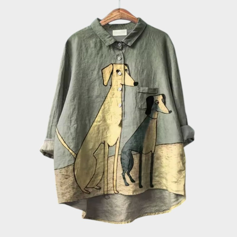 Leviana | Exclusive Blouse with Dog Print